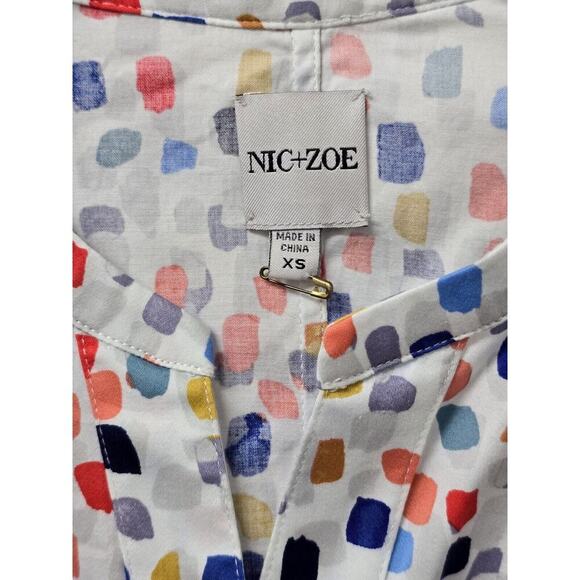 Nic + Zoe Seaglass Button Front Shirt Women's XS Multi Colar 3/4 Sleeve $148 - Picture 5 of 8